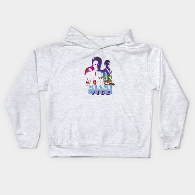 Miami Vice Crockett And Tubbs Kids Hoodie by fauzifilaone